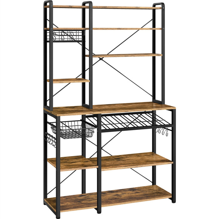 17 Stories Rashel 43.5'' Wood Standard Baker's Rack with Microwave